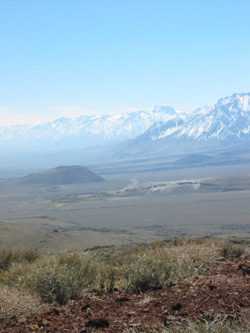 View of Owens Valley from the summit of Crater Mountain. 