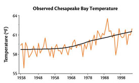 water temperature rise at the CBL pier