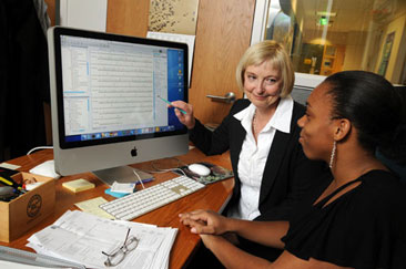 Dr. Rose Jagus with a student