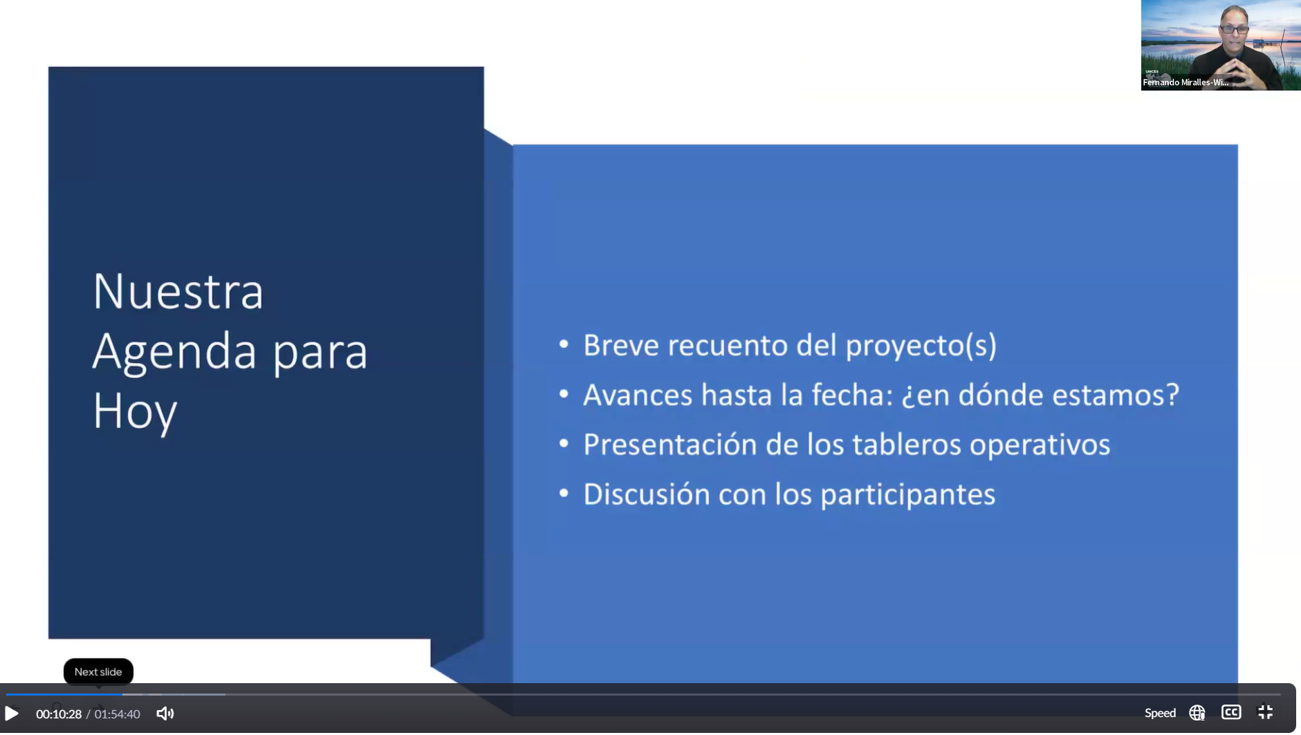 Screenshot of Webinar