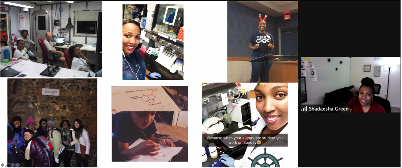 collage of pictures from Shadaesha Green's education and career