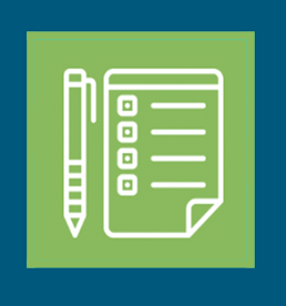 Daily health screening icon, a pen and a checklist