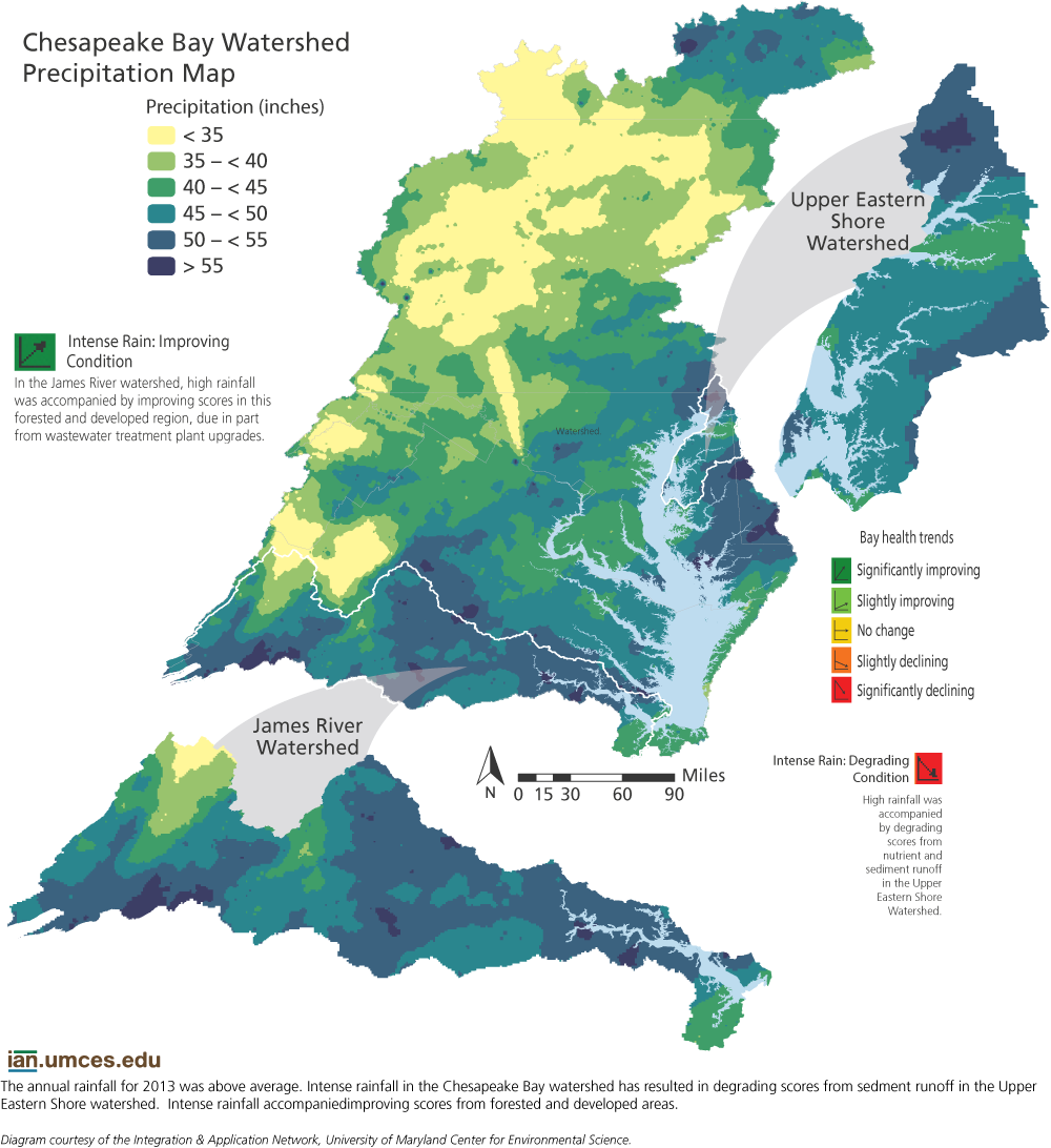 Chesapeake Bay Watershed Percipitation Map 2013 University of