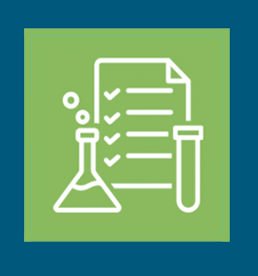 Science equipment and a checklist graphic