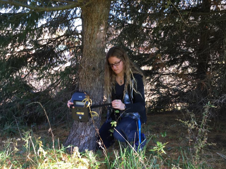 Claires Nemes attached trail camera to a tree. 