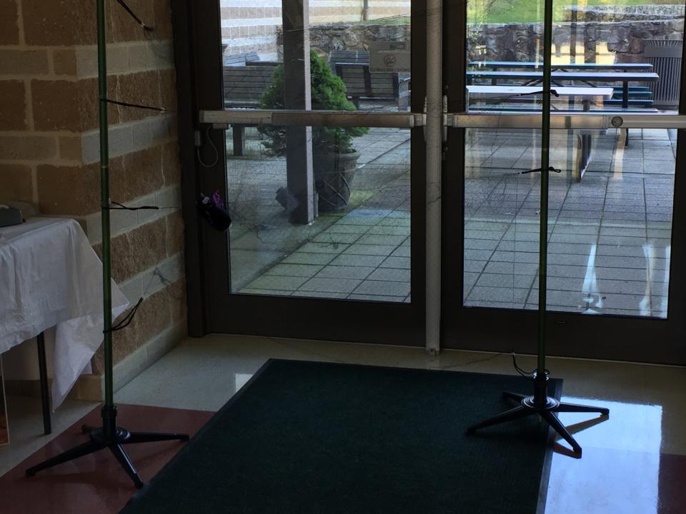 Mist net on display in lobby of Appalachian Laboratory. 