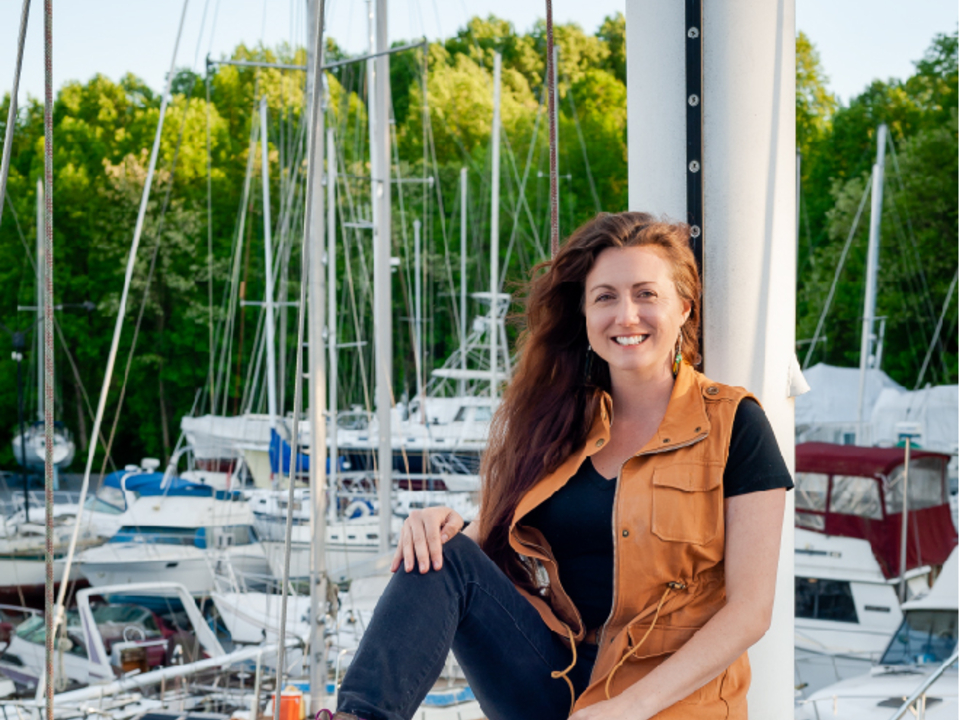 Nicole  Trenholm on a dock