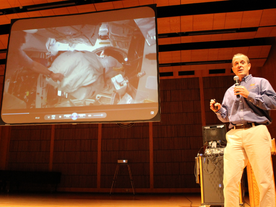 NASA Astronaut Ricky Arnold onstage during his Watershed Moment event. 