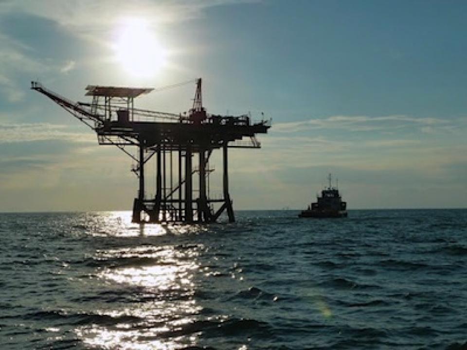 Oil rig in Gulf of Mexico. Photo by James Pierson