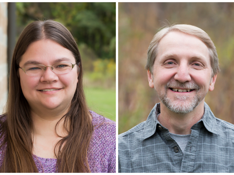 Headshots of Juliet Nagel and Dan Feller 