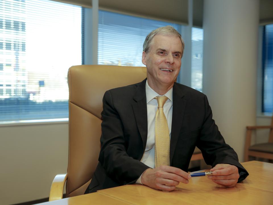 President Peter Goodwin in the board room