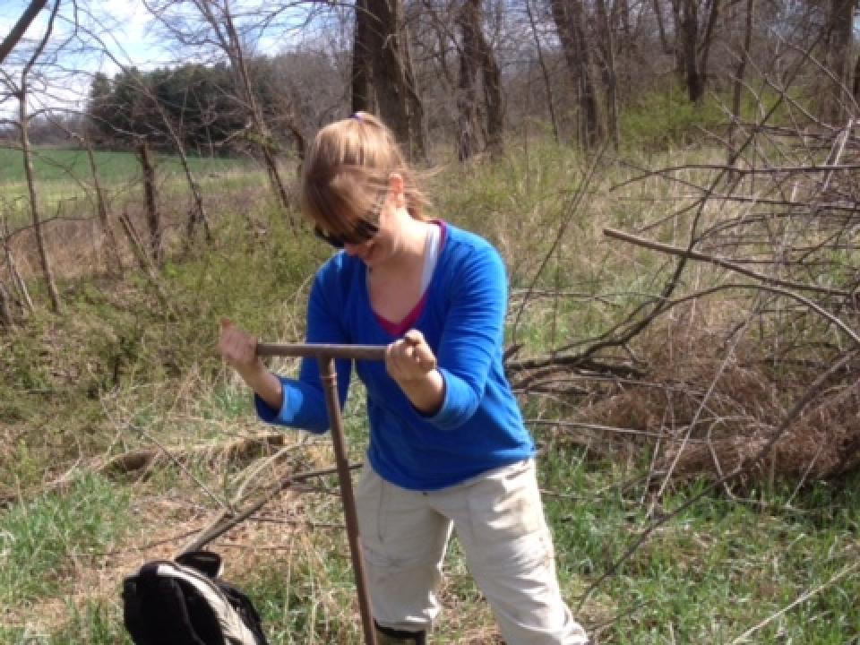 Stephanie Siemek doing field work.