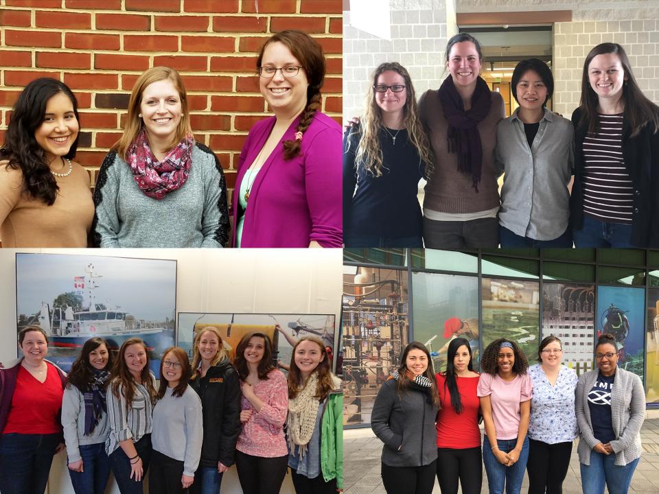 This is a collage of the graduate students who participated in a podcast about gender diversity in science.