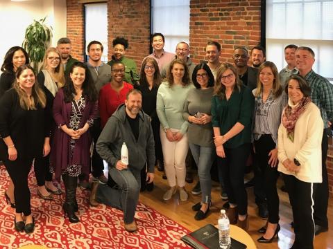 Accelerate Baltimore supports the development and growth of entrepreneurs and start-ups. Shahrestani (center) joins the 2018 cohort. 