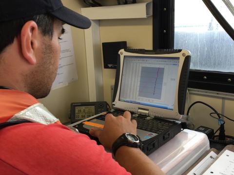 JeremyJeremy Testa on R/V Rachel Carson doing ocean acidification research.