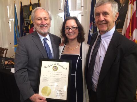 UMCES President Don Boesch and faculty, Lisa Wainger and Walter Boynton, at the Chesapeake Bay Program's executive council meeting.