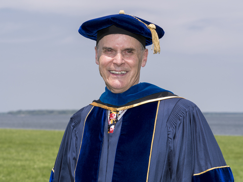 UMCES President Peter Goodwin in academic regalia