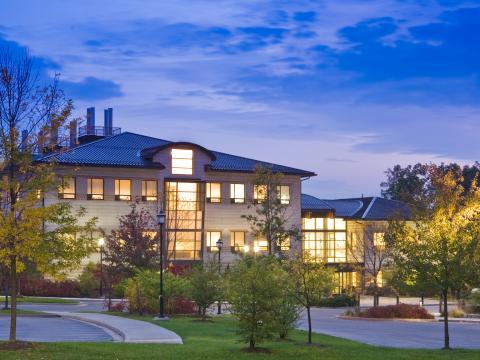 Appalachian Laboratory building at night 