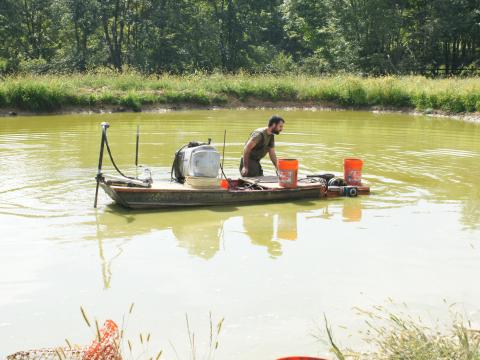 Ryan Powell on a boat