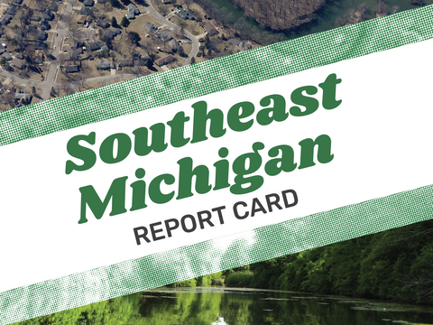 A photo of the front cover of the Southeast Michigan environmental report card