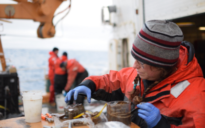 Christina Goethel with sediment Samples