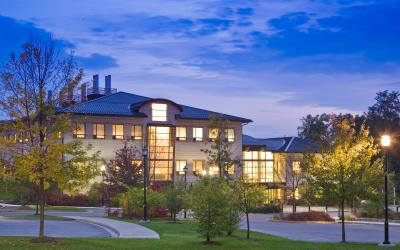Appalachian Laboratory building at night 