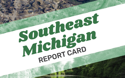 A photo of the front cover of the Southeast Michigan environmental report card