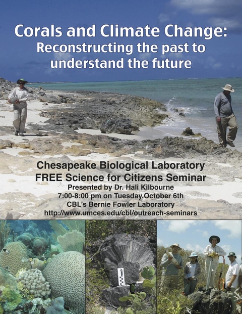 Poster promoting Corals and Climate Change seminar
