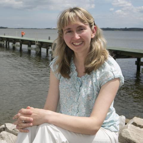 Helen Bailey poses by the CBL pier. Photo by Cheryl Nemazie