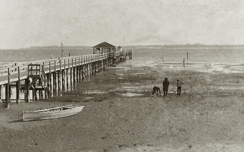 Historic photo of pier at Solomons