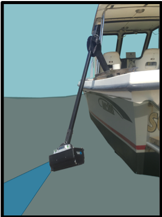 An illustration of the ARIS sonar device in action. 