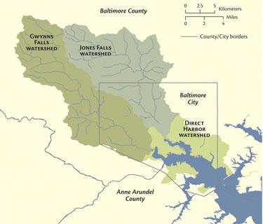 Baltimore Chesapeake watershed map
