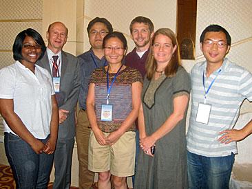 UMCES@IMET participants at the recent IMBC 2010 conference in Qingdao, China. Left to right, Jeanette Davis, Russell Hill, Jindong Zan, Sook Chung, Aaron Watson, Holly Bowers, Fan Zhang.