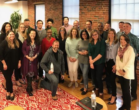Accelerate Baltimore supports the development and growth of entrepreneurs and start-ups. Shahrestani (center) joins the 2018 cohort. 
