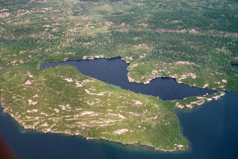 Aerial view of lake