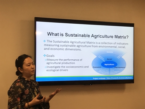 Xin presenting Sustainable Agriculture Matrix