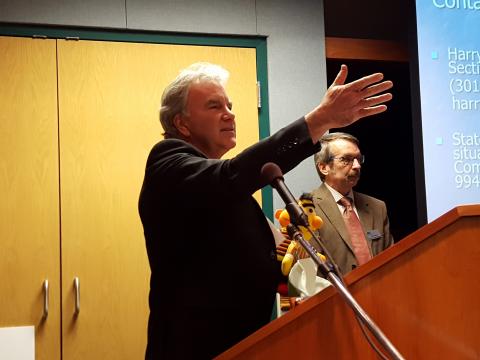 Dr. Hager speaks at Johnson Award ceremony