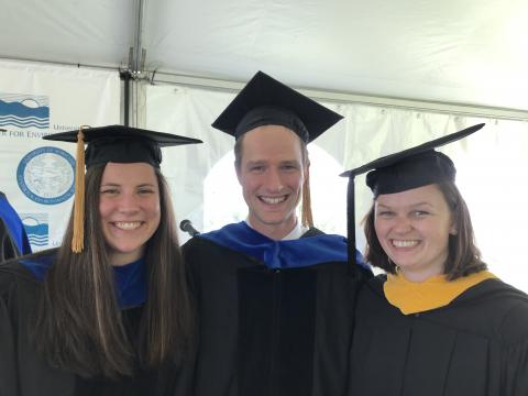 Kelly Pearce, Robert Sabo, and Annie Carew at 2019 UMCES Commencement 