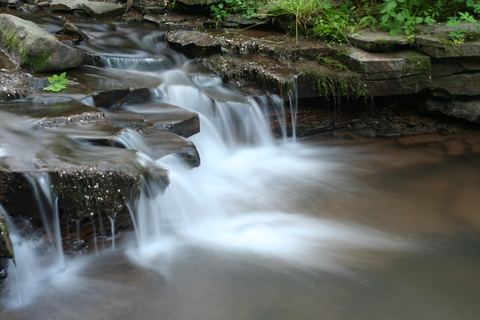small waterfall in a stream 