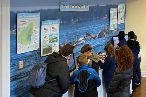 Guests explore an exhibit about the Chesapeake Bay