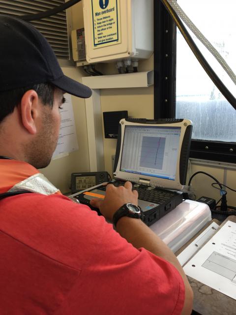 JeremyJeremy Testa on R/V Rachel Carson doing ocean acidification research.