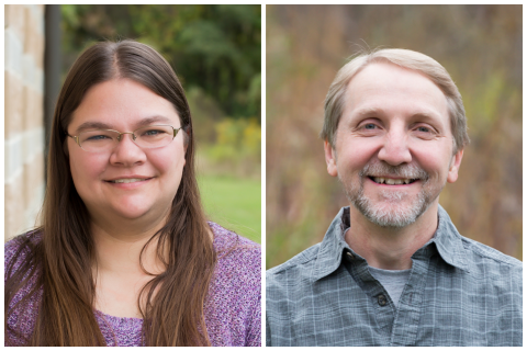 Headshots of Juliet Nagel and Dan Feller 