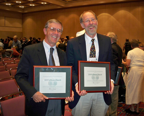 Michael Kemp and Walter Boynton receiving the Odum Award for Lifetime Achievement.