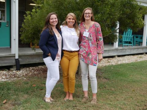 Hannah Morrissette, Anna Windle and Lexy McCarty, at SWMS meeting