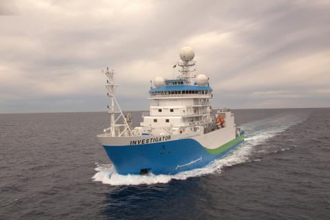 Research Vessel Investigator at sea