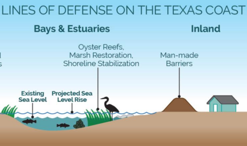 an Infographic showing lines of defense on the Texas Coast