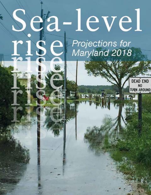 Sea-Level Rise Projections for Maryland 2018 cover photo of flooded road