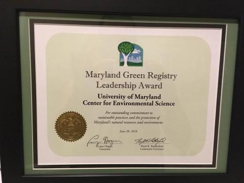 Maryland Green Registry Award