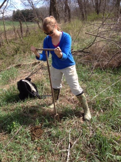 Stephanie Siemek doing field work.