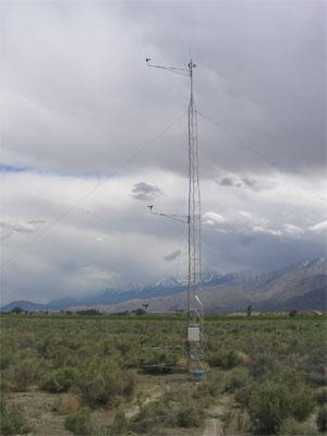 Photo of Meteorological Tower on Owens Valley Lab grounds, White Mountain Research Station